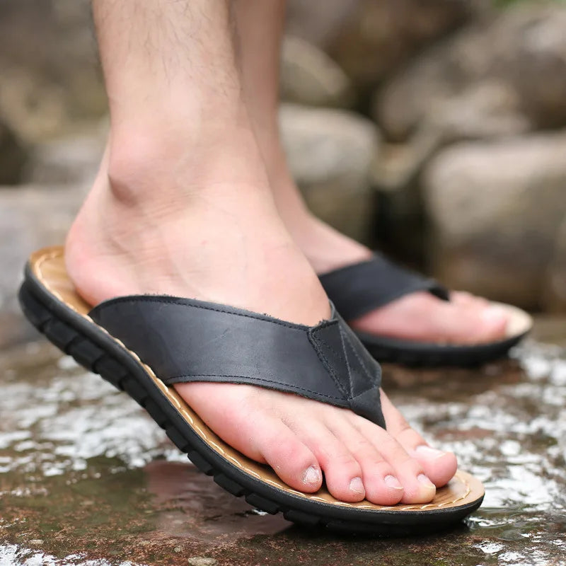 Tong orthopédique homme semelle confort renforcée noir