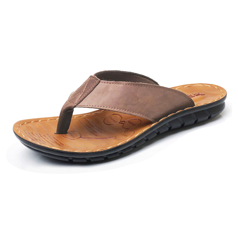Tong orthopédique homme semelle confort renforcée marron