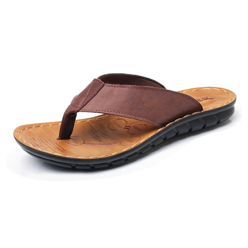 Tong orthopédique homme semelle confort renforcée marron foncé