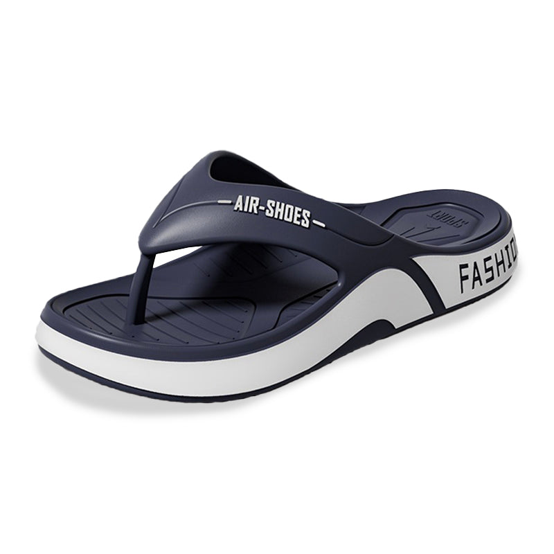 Tong orthopédique homme semelle coussin confort bleu