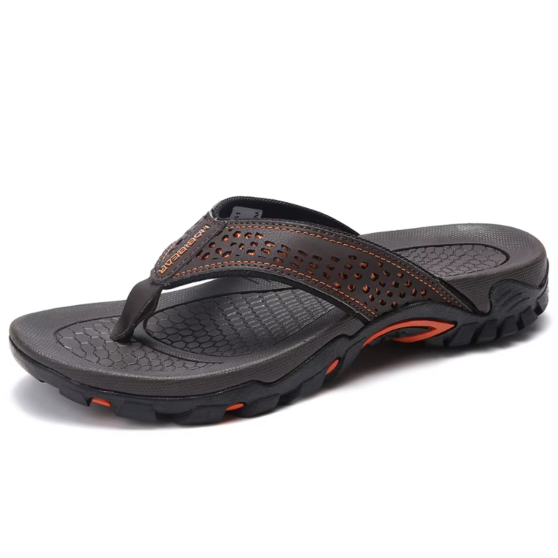 Tong orthopédique homme sport tout-terrain marron