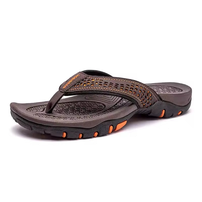 Tong orthopédique homme ultra légère et respirante marron
