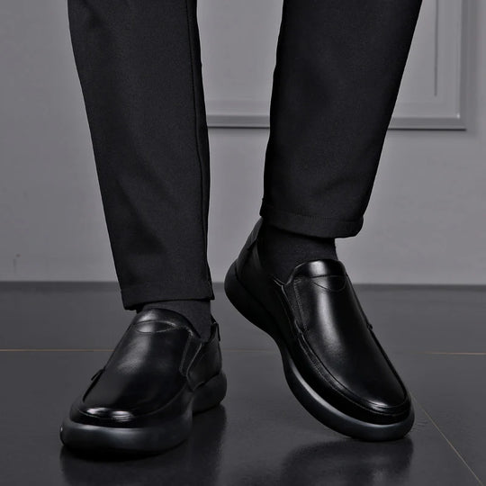 Mocassin orthopédique homme cuir lisse intérieur confort