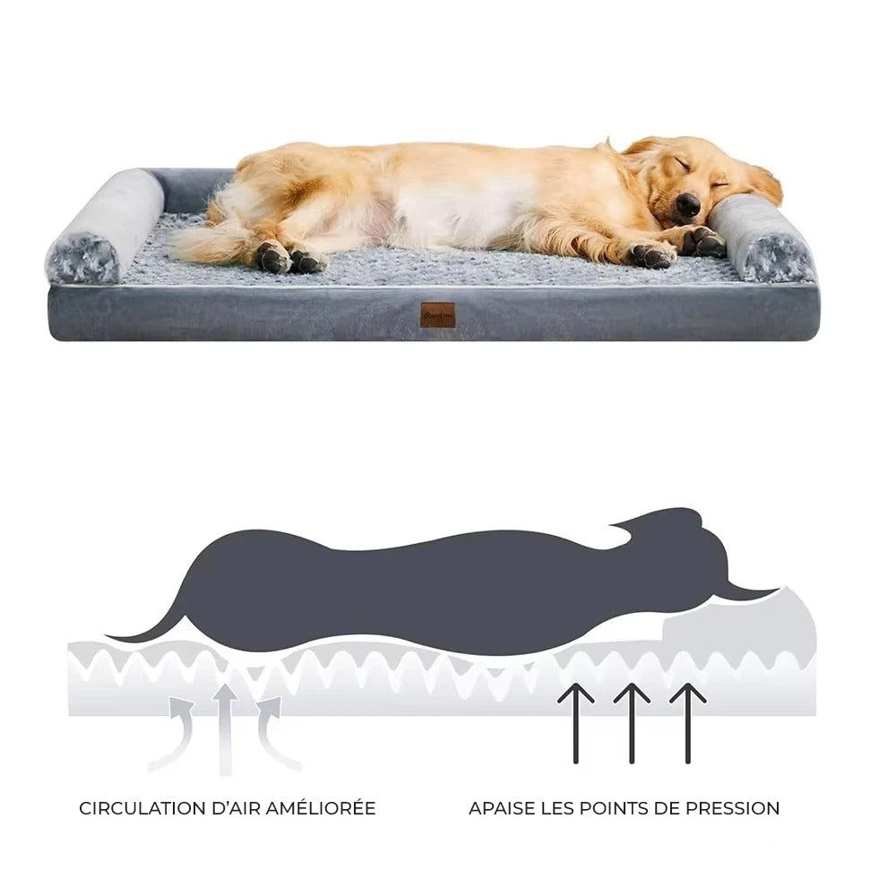 Tapis orthopédique chien luxe à mémoire de forme