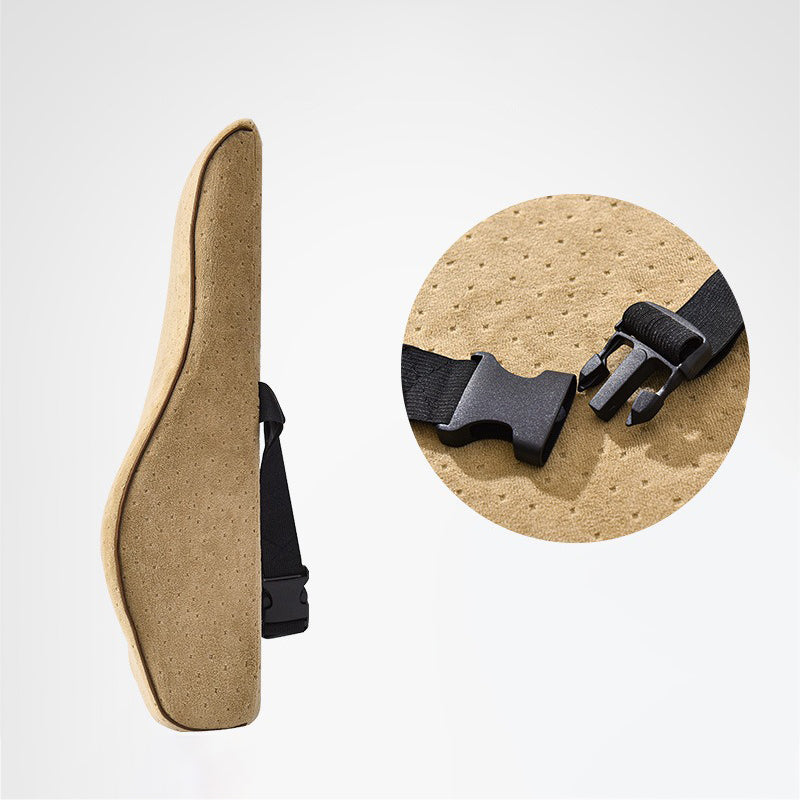 Coussin orthopédique dos en suédine à soutien incurvé