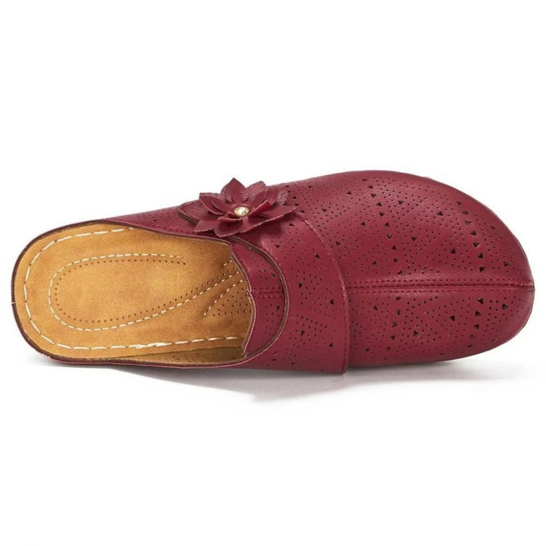 Sabot orthopédique femme fleur à petit talon