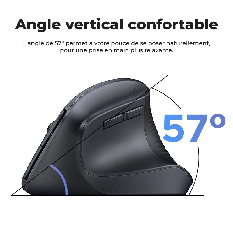 Souris orthopédique sans fil ergonomique Bluetooth