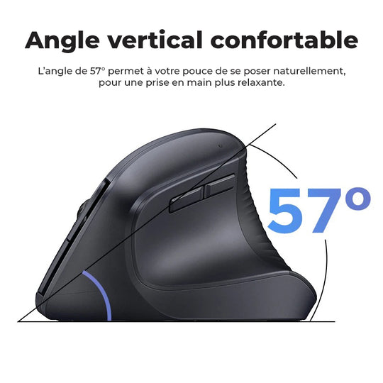 Souris orthopédique sans fil ergonomique Bluetooth