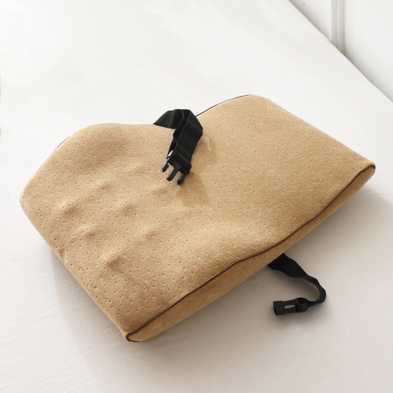 Coussin orthopédique dos en suédine à soutien incurvé