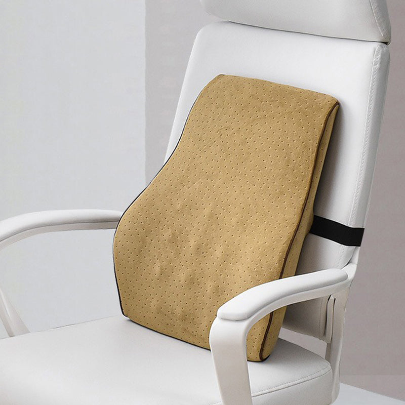 Coussin orthopédique dos en suédine à soutien incurvé