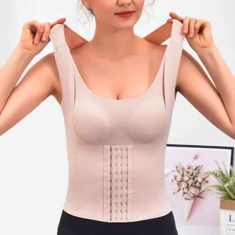 Corset orthopédique lombaire gainant 3-en-1 avec fermeture à crochets