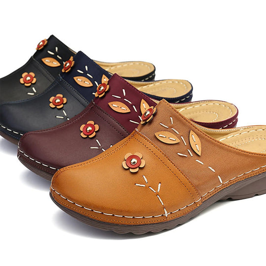 Sabot orthopédique femme brodé avec fleurs
